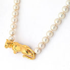 Cartier 18K Yellow Gold Panthere On A Pearl String Necklace - The Back Vault