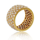 Van Cleef & Arpels 18K Yellow Gold 5 Row Pave Round Cut Diamond Ring - The Back Vault