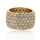 Van Cleef & Arpels 18K Yellow Gold 5 Row Pave Round Cut Diamond Ring - The Back Vault
