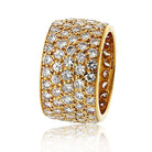 Van Cleef & Arpels 18K Yellow Gold 5 Row Pave Round Cut Diamond Ring - The Back Vault