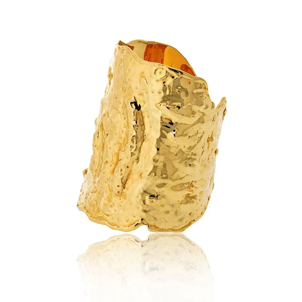 Van Cleef & Arpels 18KY Gold “Jackie O” Manchette Cuff Bracelet - The Back Vault