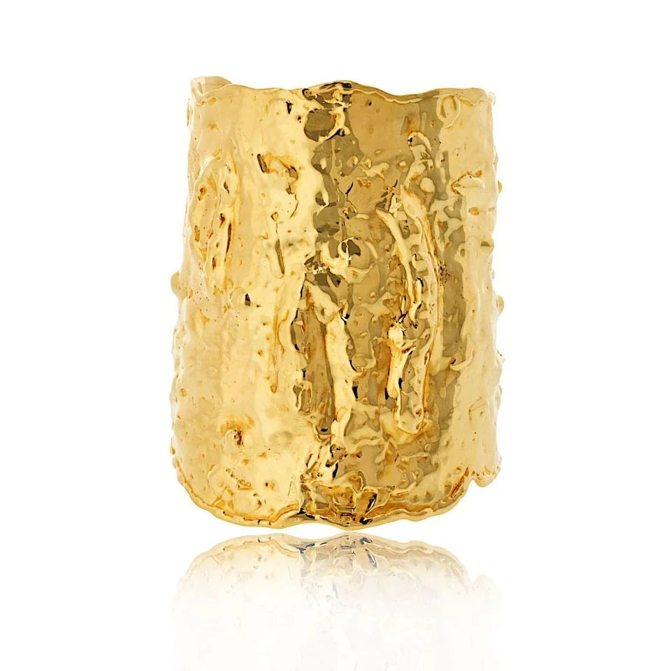 Van Cleef & Arpels 18KY Gold “Jackie O” Manchette Cuff Bracelet - The Back Vault
