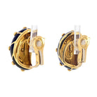 Tiffany & Co. Schlumberger Platinum & 18K Yellow Gold Banana Black Enamel Earrings - The Back Vault