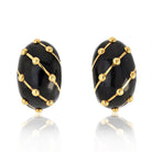 Tiffany & Co. Schlumberger Platinum & 18K Yellow Gold Banana Black Enamel Earrings - The Back Vault