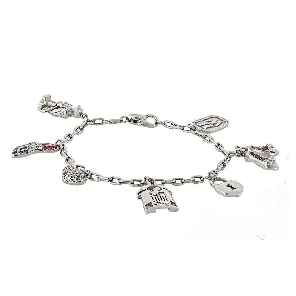 Harry Winston Platinum 7 charm Vintage Bracelet - The Back Vault