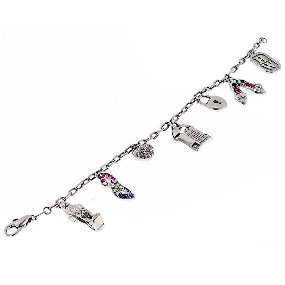 Harry Winston Platinum 7 charm Vintage Bracelet - The Back Vault