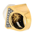 David Webb Platinum & 18K Yellow Gold Baroque Pearl Diamond Ring - The Back Vault