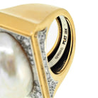 David Webb Platinum & 18K Yellow Gold Baroque Pearl Diamond Ring - The Back Vault