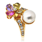 Bvlgari 18K Yellow Gold Contraire Pearl And Diamond, Multisapphire Ring - The Back Vault