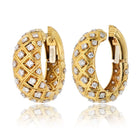 David Webb Platinum & 18K Yellow Gold Diamond Clip On Oval Hoop Earrings - The Back Vault