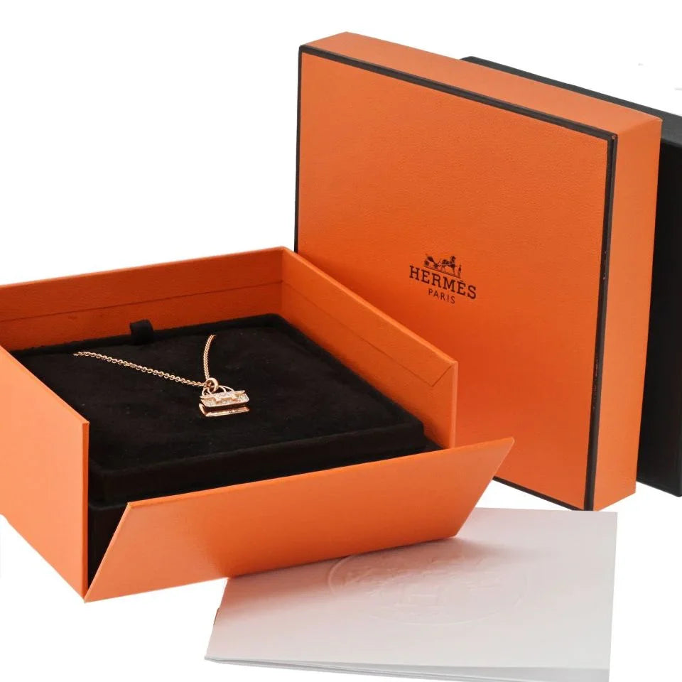 Hermes 18K Rose Gold Amulettes Constance Pendant Necklace - The Back Vault