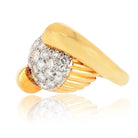 David Webb 18K Yellow Gold 1970's Pave Set Diamond Cocktail Vintage Ring - The Back Vault