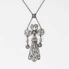 Platinum Edwardian Diamond Pendant Necklace - The Back Vault