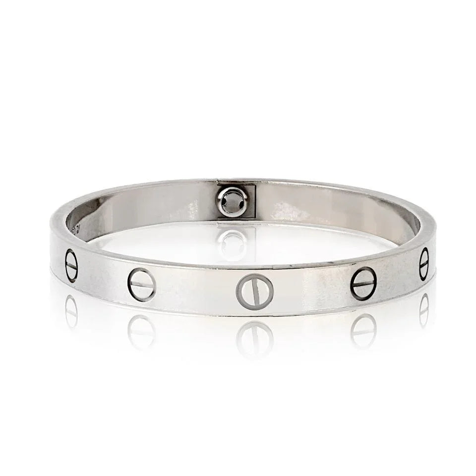 Cartier Love 18K White Gold Size 17 Bracelet - The Back Vault