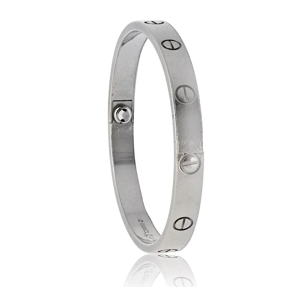 Cartier Love 18K White Gold Size 17 Bracelet - The Back Vault