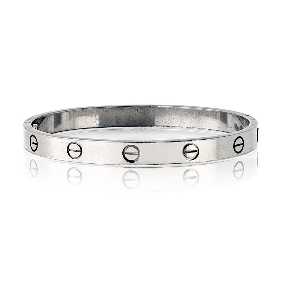 Cartier Love 18K White Gold Size 17 Bracelet - The Back Vault