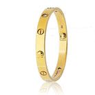 Cartier Love 18K Yellow Gold 4 Diamond Size 17 With Box And Screwdriver Bracelet - The Back Vault