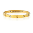 Cartier Love 18K Yellow Gold 4 Diamond Size 17 With Box And Screwdriver Bracelet - The Back Vault