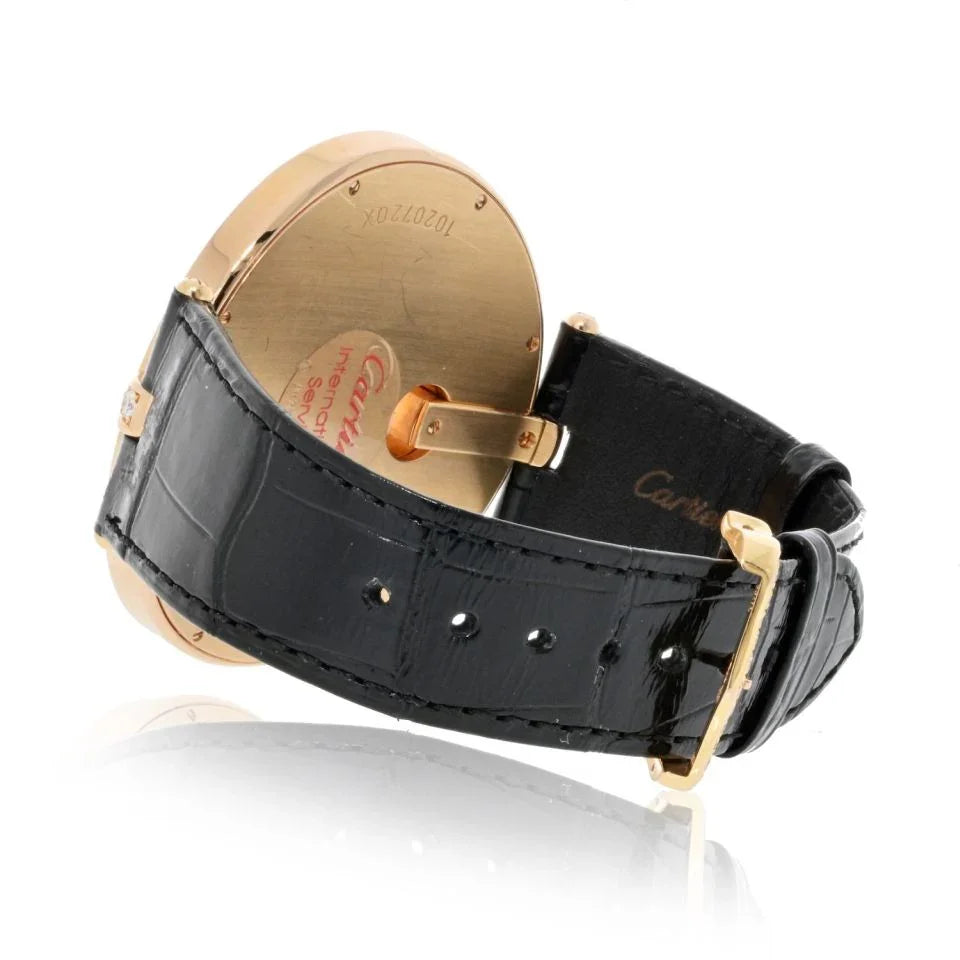 Cartier 18K Rose Gold Captive 55mm Diamond Bezel And Diamond Dial Watch - The Back Vault