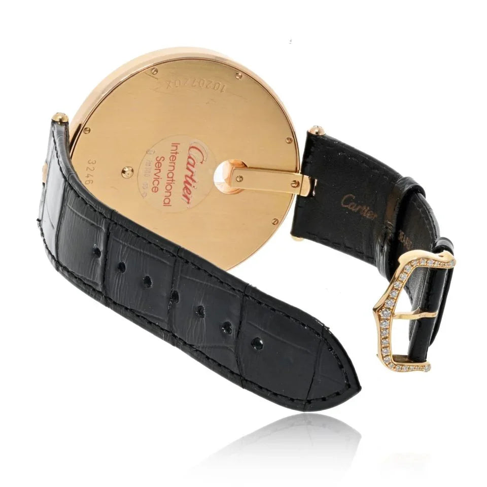 Cartier 18K Rose Gold Captive 55mm Diamond Bezel And Diamond Dial Watch - The Back Vault