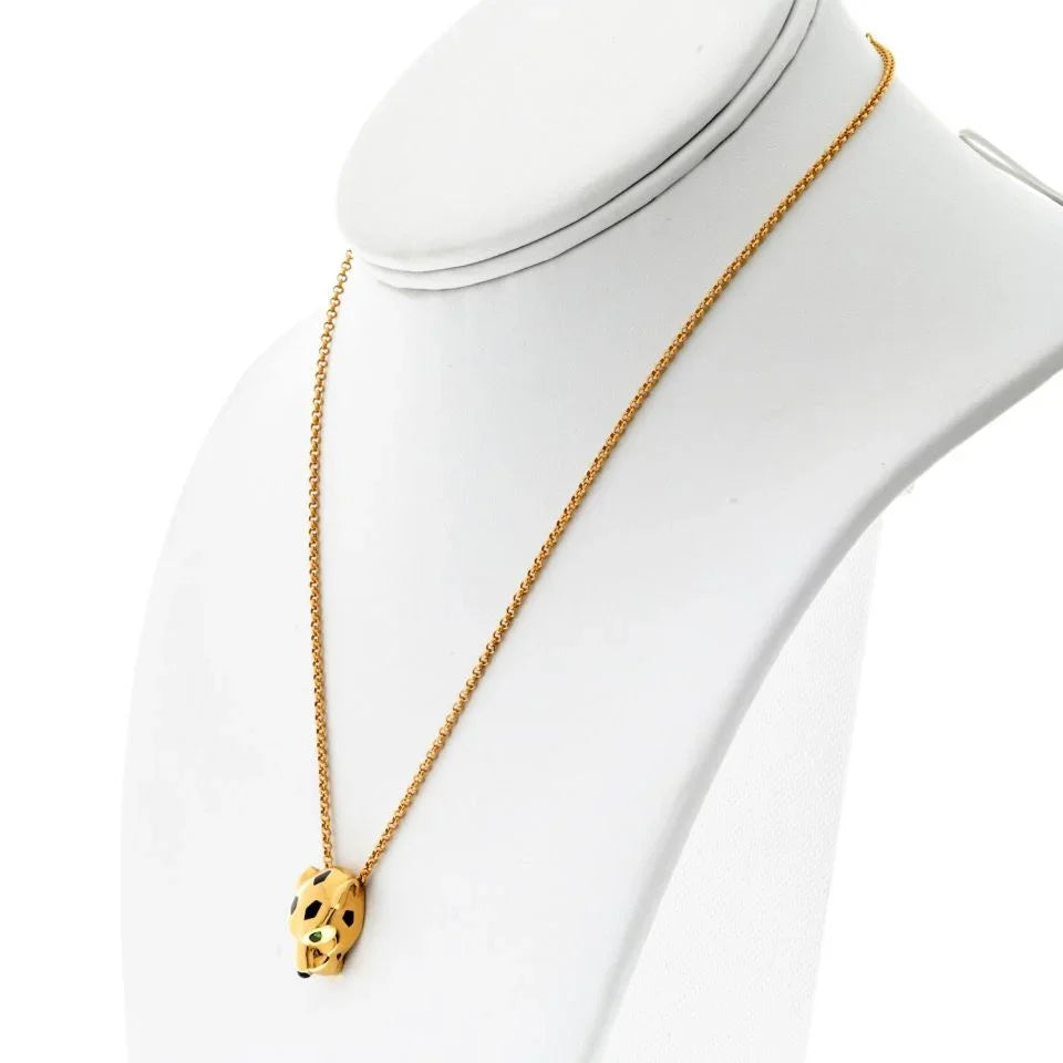 Cartier 18K Yellow Gold Panthere Head Necklace - The Back Vault