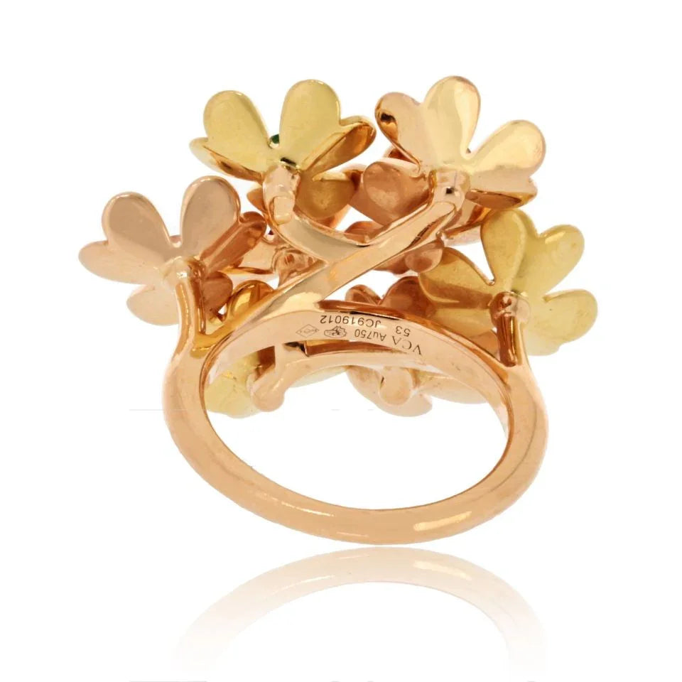Van Cleef & Arpels 18K Yellow Gold Frivole 8 Flowers EU 53 Ring - The Back Vault