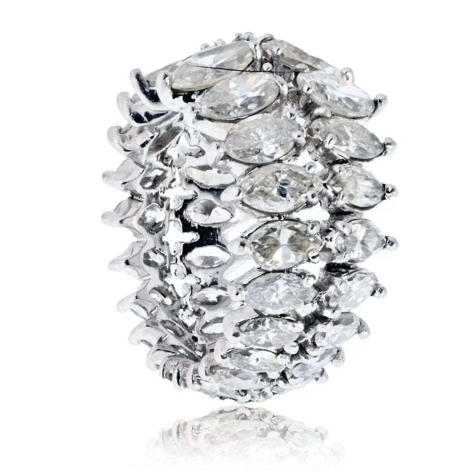 Platinum 8.00cttw Marquise Eternity Band - The Back Vault