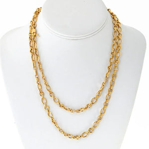 Cartier 18K Yellow Gold Oval And Round Chain 36 Inches Necklace