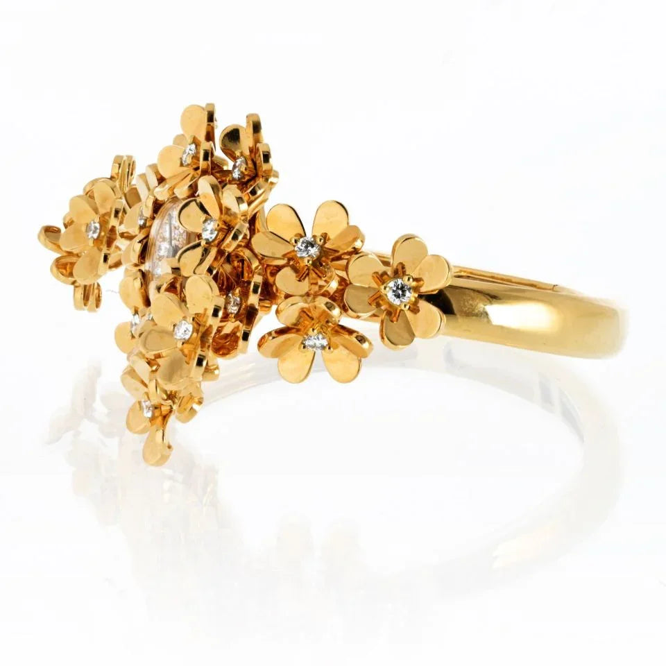 Van Cleef & Arpels 18K Yellow Gold Frivole Secrete Medium Model 35mm Watch - The Back Vault