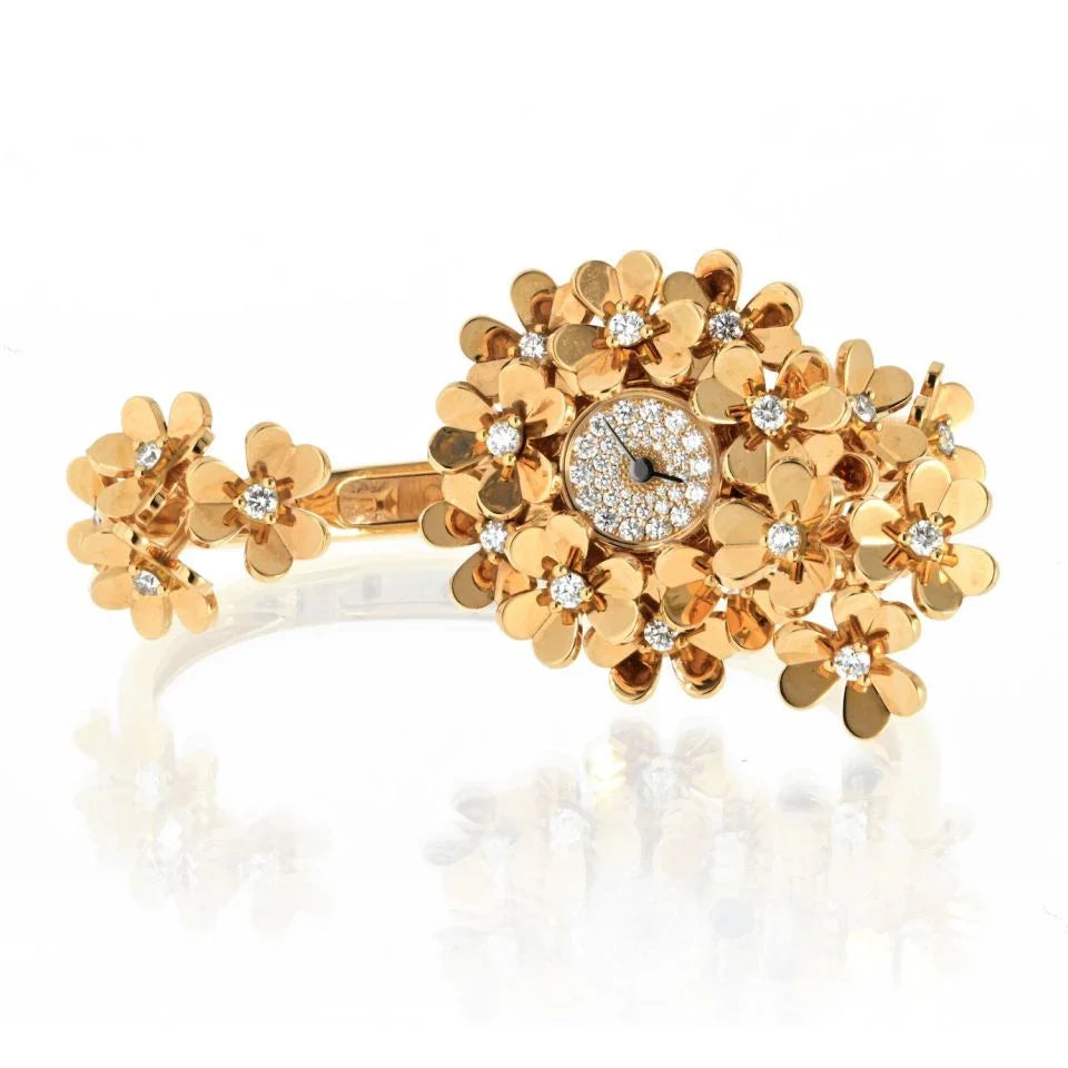 Van Cleef & Arpels 18K Yellow Gold Frivole Secrete Medium Model 35mm Watch - The Back Vault