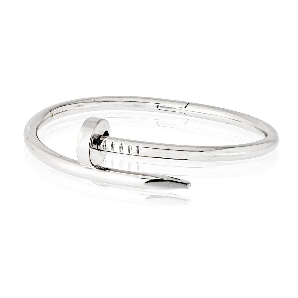 Cartier Juste Un Clou 18K White Gold Size 15 With Pouch Bracelet - The Back Vault