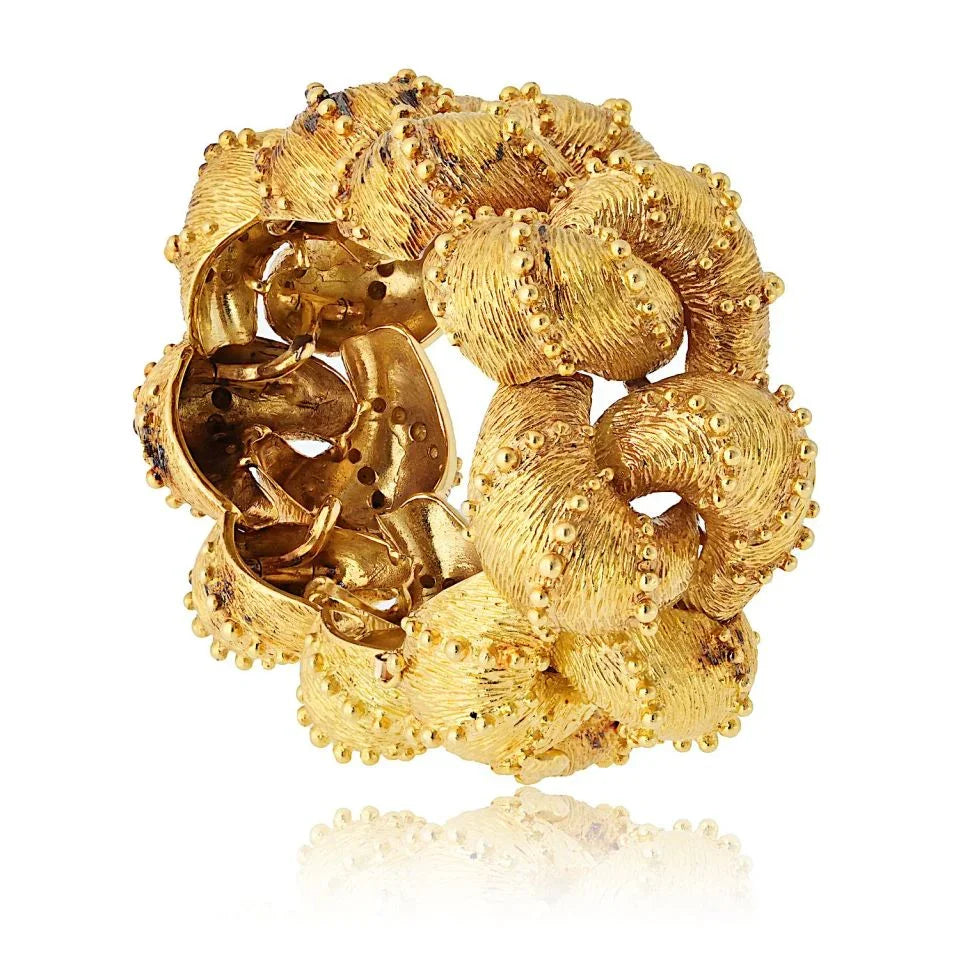 Wander France 18K Yellow Gold Chunky Textured Bracelet - The Back Vault