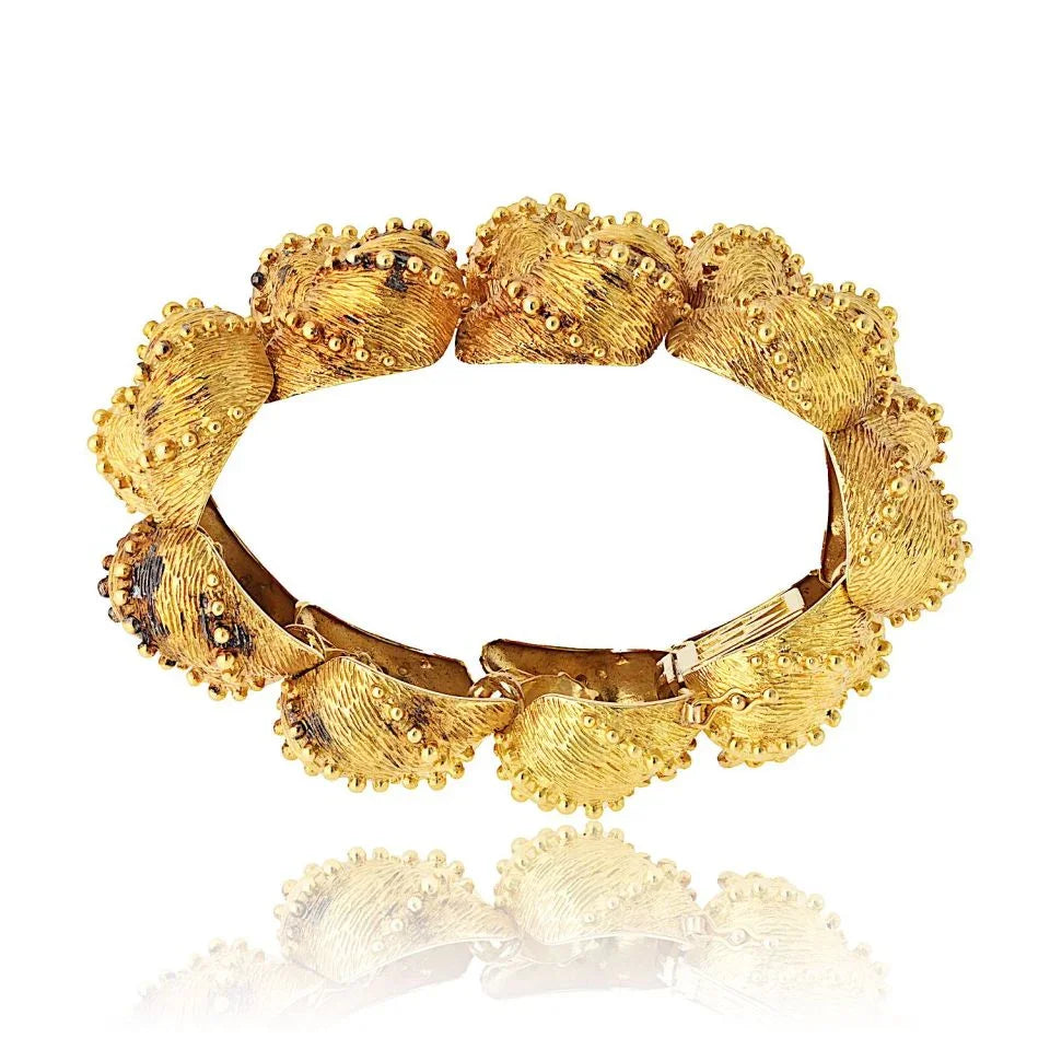 Wander France 18K Yellow Gold Chunky Textured Bracelet - The Back Vault