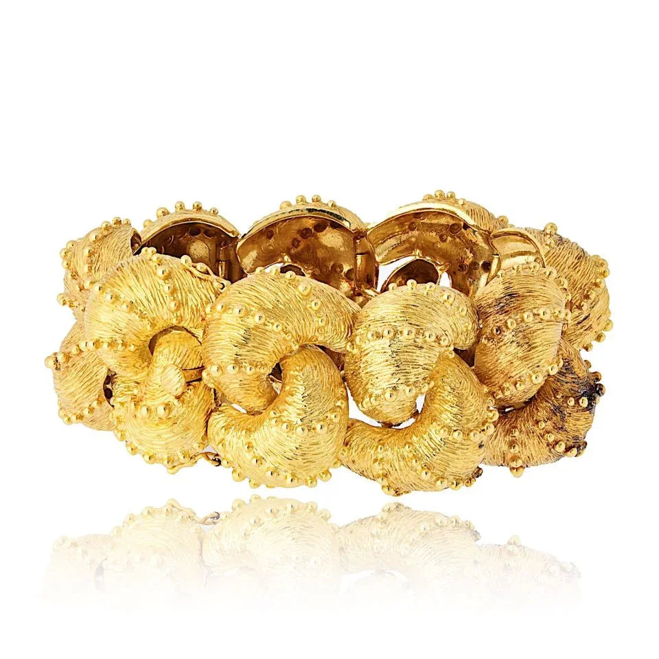 Wander France 18K Yellow Gold Chunky Textured Bracelet - The Back Vault