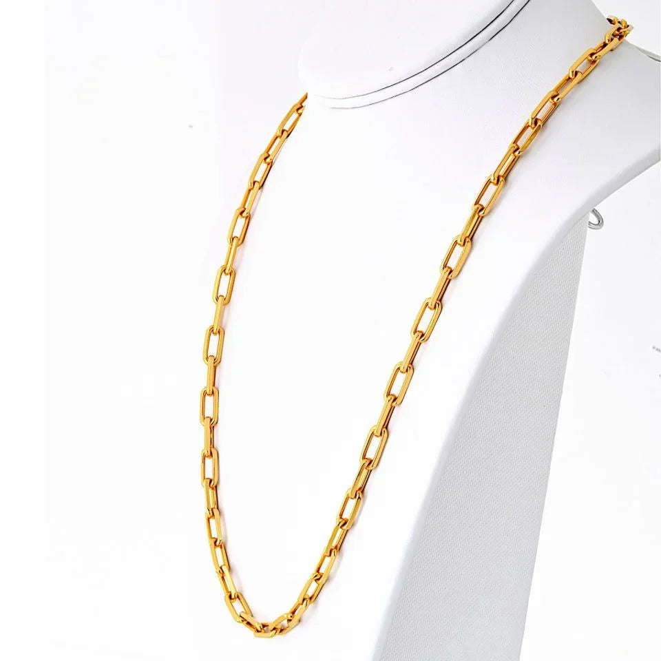 Cartier Santos 18K Yellow Gold Link 18 inches Necklace - The Back Vault