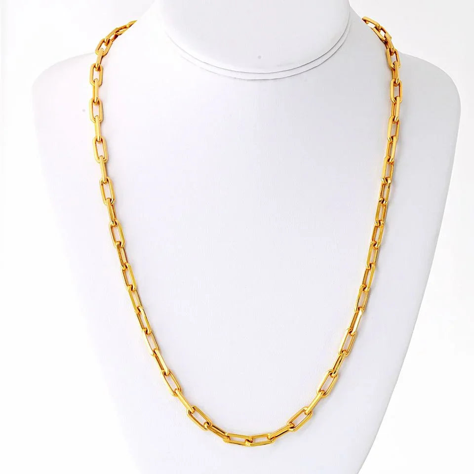 Cartier Santos 18K Yellow Gold Link 18 inches Necklace - The Back Vault