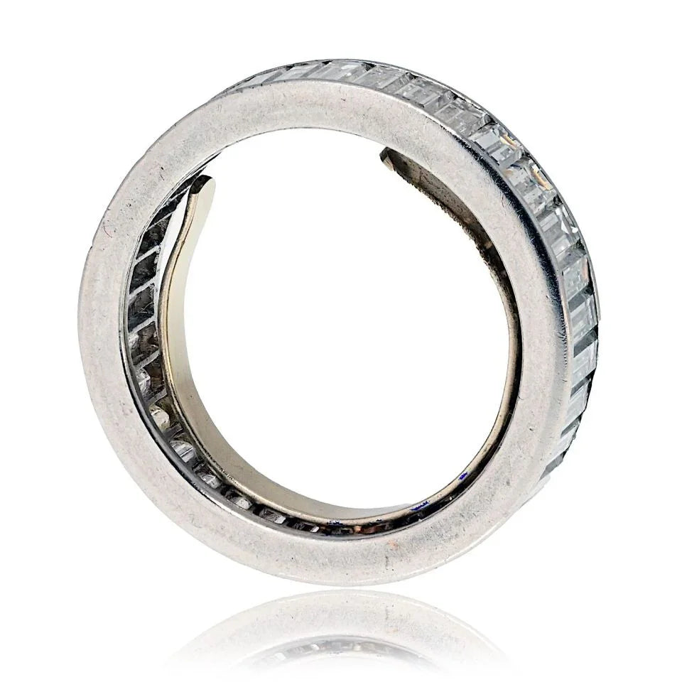 Platinum 3.00cttw Baguette Diamond Eternity Band - The Back Vault