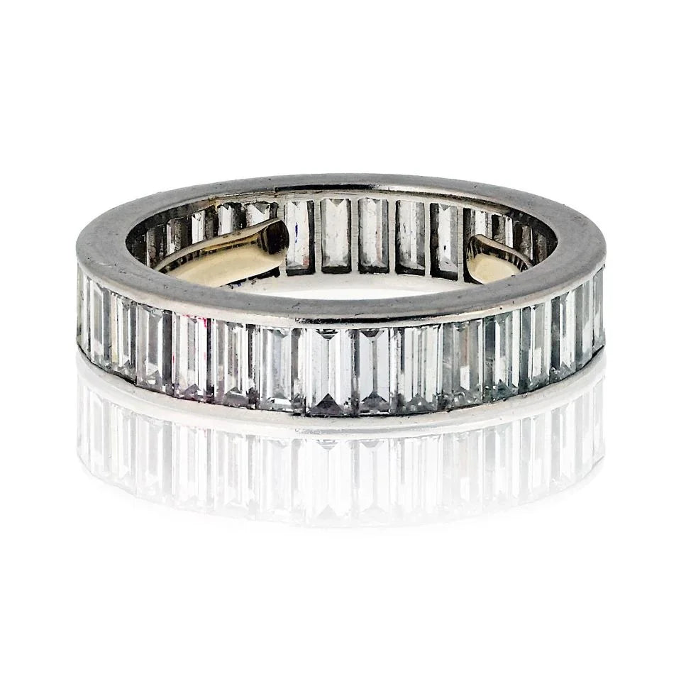 Platinum 3.00cttw Baguette Diamond Eternity Band - The Back Vault