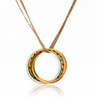 Cartier 18K Tri Color Trinity Diamond Spotted Panthere Circle Necklace - The Back Vault