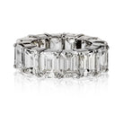 Platinum 18.00cttw Emerald Cut Diamond Eternity Ring - The Back Vault