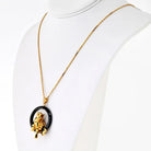 Cartier 18K Yellow Gold Panthere Black Ceramic Necklace - The Back Vault