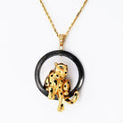 Cartier 18K Yellow Gold Panthere Black Ceramic Necklace - The Back Vault
