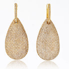18K Yellow Gold Pave Diamond Drop Dangling Earrings - The Back Vault