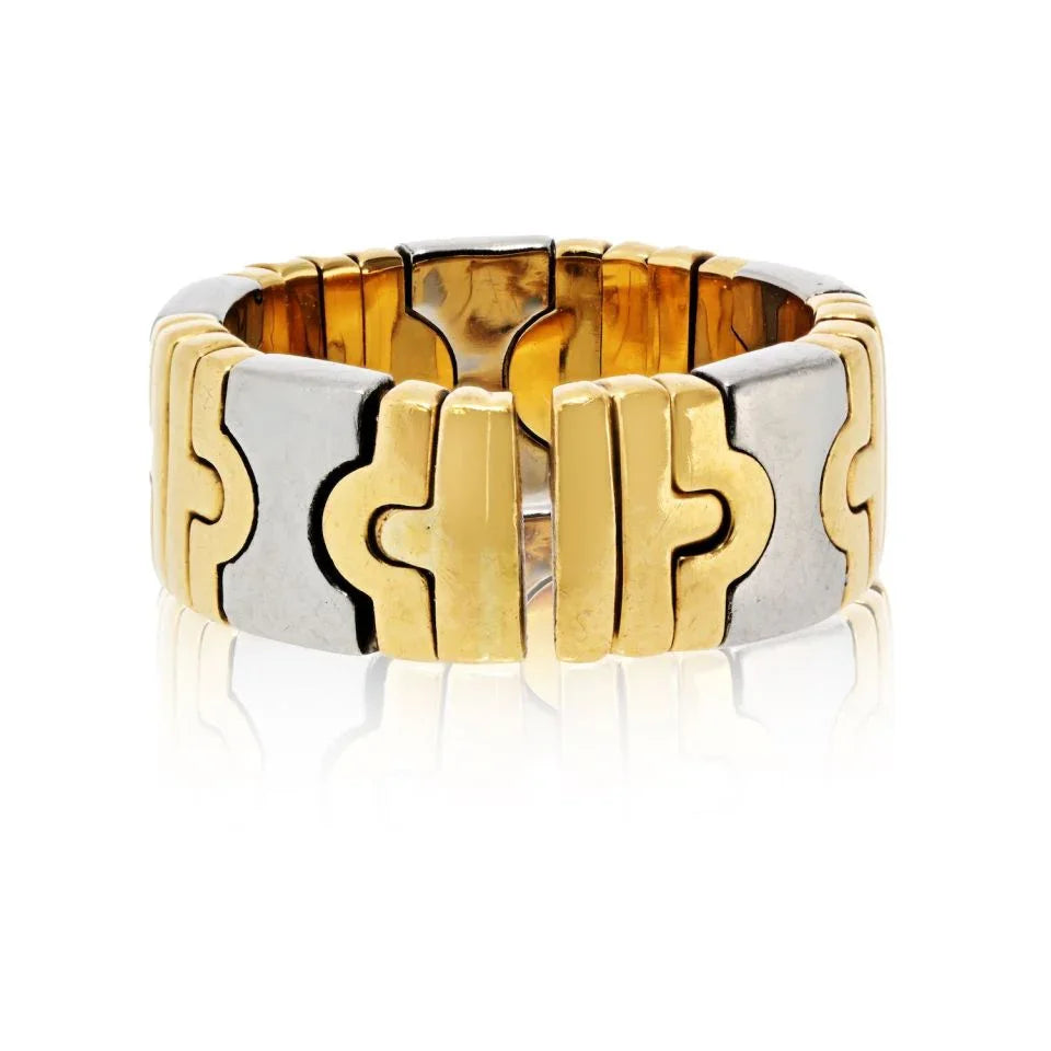 Bvlgari 18K Yellow Gold & Silver Parentesi Ring - The Back Vault