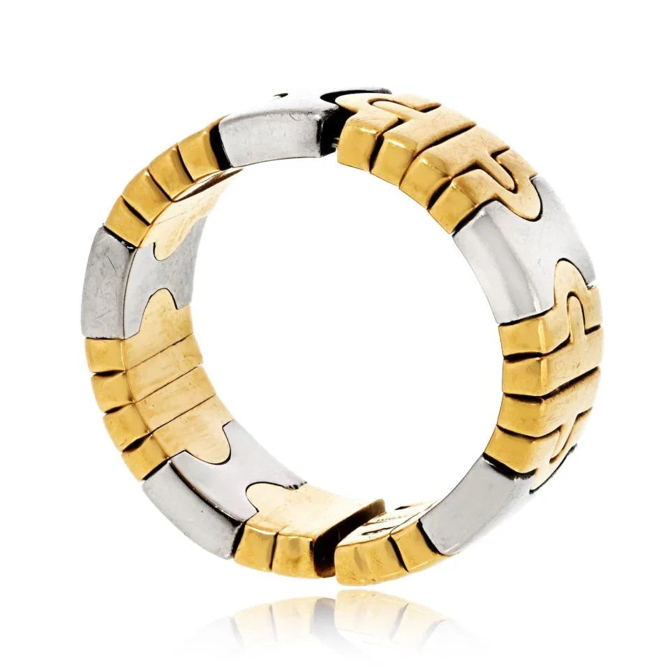 Bvlgari 18K Yellow Gold & Silver Parentesi Ring - The Back Vault