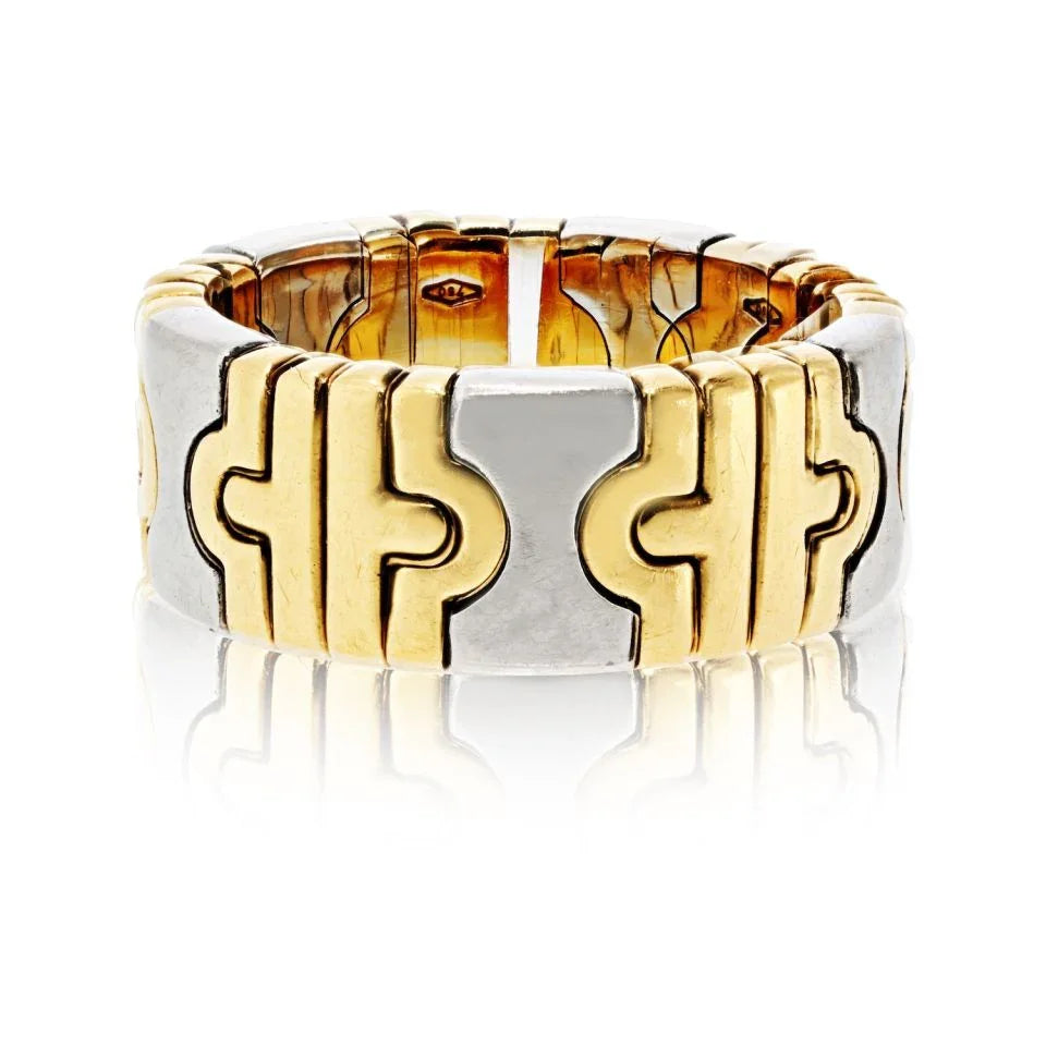 Bvlgari 18K Yellow Gold & Silver Parentesi Ring - The Back Vault