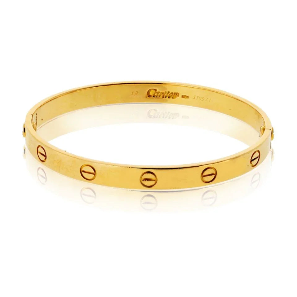 Cartier Love 18K Yellow Gold Vintage 1985 Size 18 Bracelet - The Back Vault