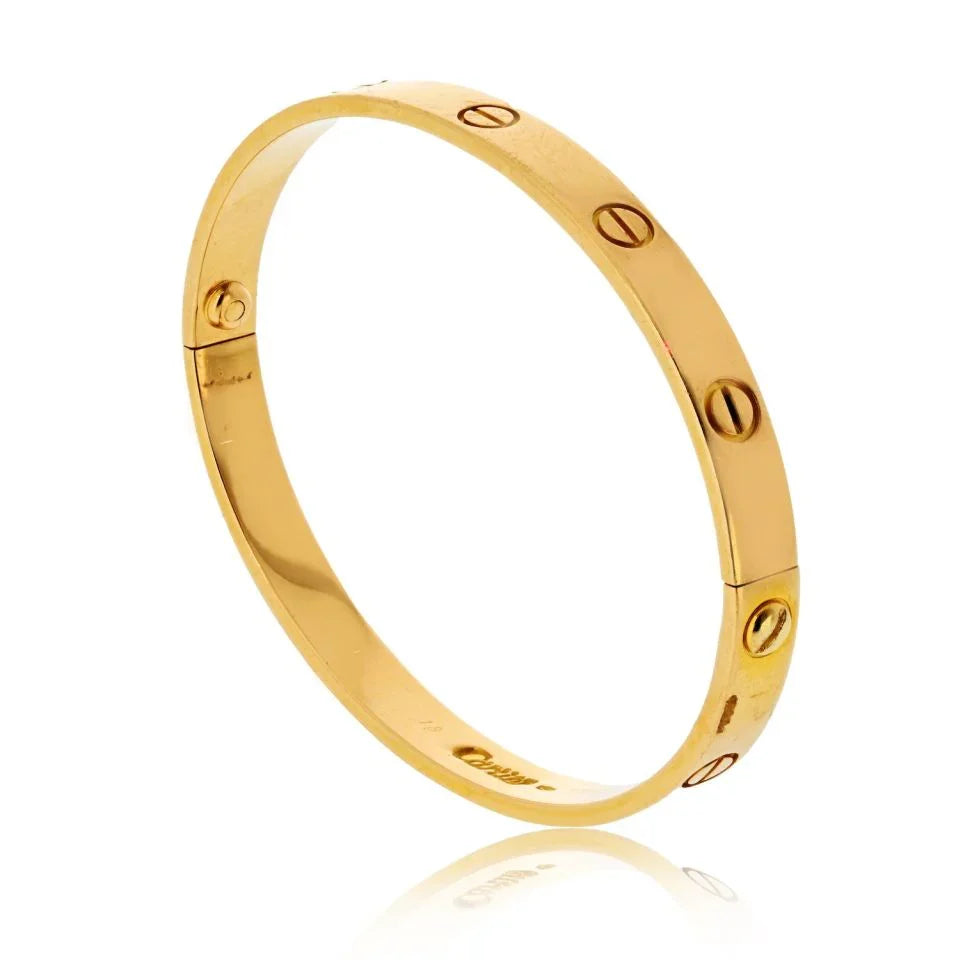 Cartier Love 18K Yellow Gold Vintage 1985 Size 18 Bracelet - The Back Vault