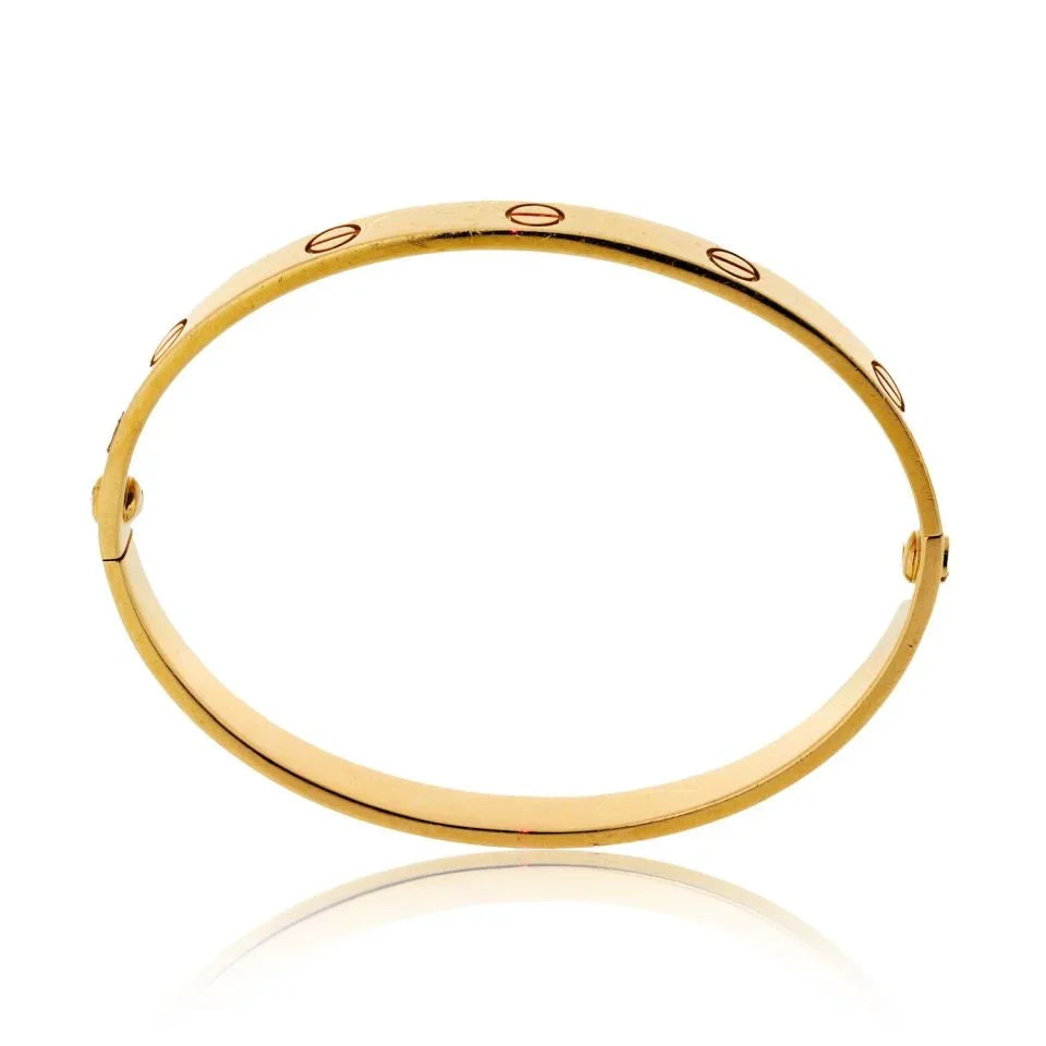 Cartier Love 18K Yellow Gold Vintage 1985 Size 18 Bracelet - The Back Vault