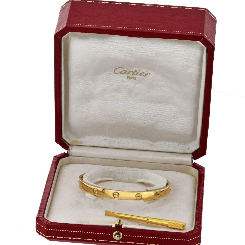 Cartier Love 18K Yellow Gold Vintage 1985 Size 18 Bracelet - The Back Vault